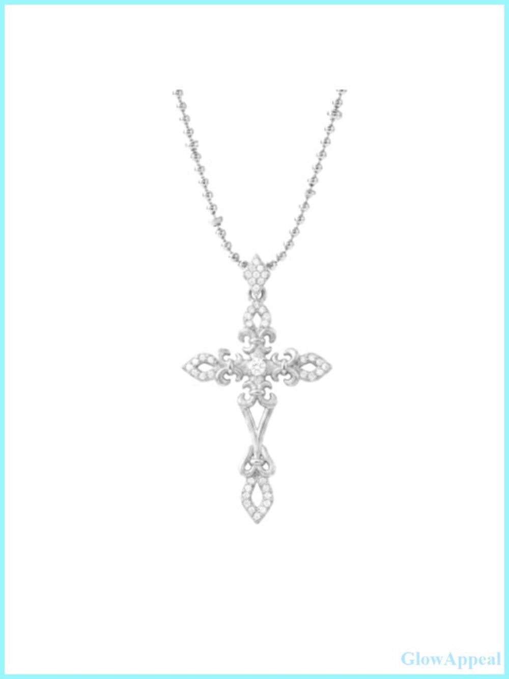 Platinum Plated Zirconia Cross Necklace Women Faith Pendant